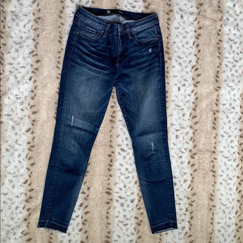 Kut from the Kloth Blue Skinny Jeans with Faded Wash